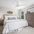 SANTANA 52 inch 3-Blade Flush Mount Ceiling Fan with LED light & Wall Control