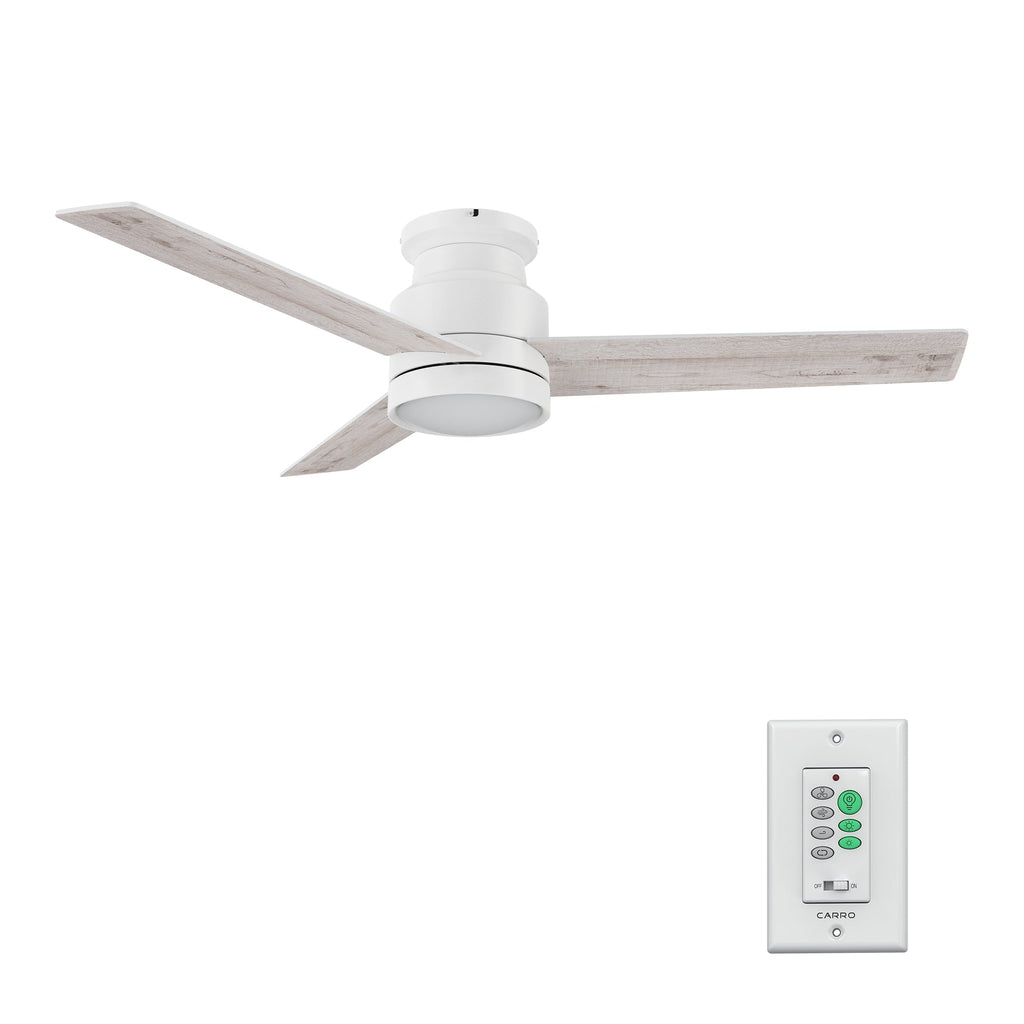 SANTANA 52 inch 3-Blade Flush Mount Ceiling Fan with LED light & Wall Control