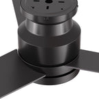 SANTANA 52 inch 3-Blade Flush Mount No Light Ceiling Fan with Wall Control