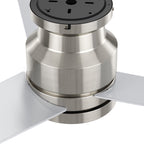 SANTANA 52 inch 3-Blade Flush Mount No Light Ceiling Fan with Wall Control