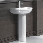 Harmony Basin with Pedestal - 500mm Wide - 1 TH - White