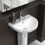 Harmony Basin with Pedestal - 500mm Wide - 1 TH - White