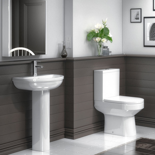 Harmony Basin with Pedestal - 500mm Wide - 1 TH - White