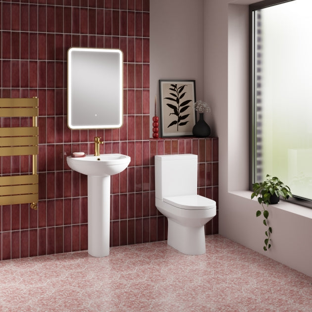 Harmony Basin with Pedestal - 500mm Wide - 1 TH - White