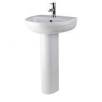 Harmony Basin with Pedestal - 500mm Wide - 1 TH - White