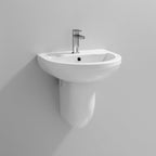 Harmony Basin with Pedestal - 500mm Wide - 1 TH - White