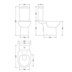 Vast Close Coupled Toilet with Cistern & Seat - White