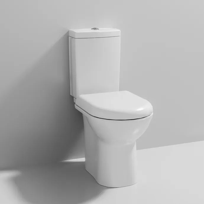 Vast Close Coupled Toilet with Cistern & Seat - White