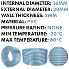 Clear PVC Pipe 16mm*20mm