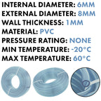 Clear PVC Pipe 6mm*8mm