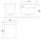 Trello Modern Wall Hung Toilet With Soft Close Seat - White