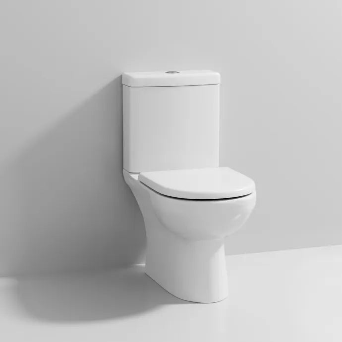 Clinton Close Coupled Toilet with Push Button Cistern & Seat - White