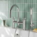 Cylin Bath Shower Mixer Tap With Hand Shower - Chrome