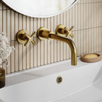 Cylin 3 Hole Wall Mounted Basin Mixer Tap