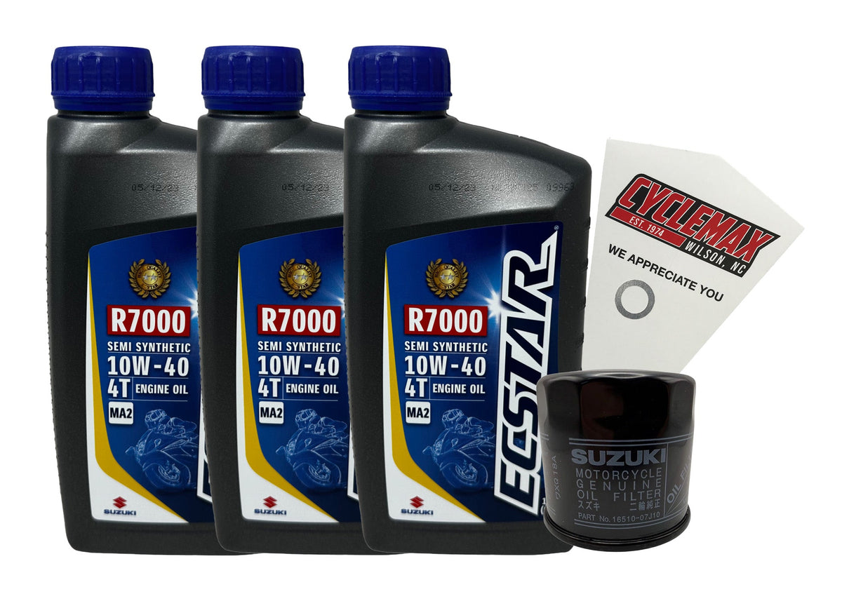 Suzuki Ecstar Semi-Synthetic Oil Change Kit for 2001-2017 V-STROM 650
