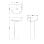 Sparrow Basin With Pedestal - 1 TH - White