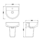 Sparrow Basin With Pedestal - 1 TH - White