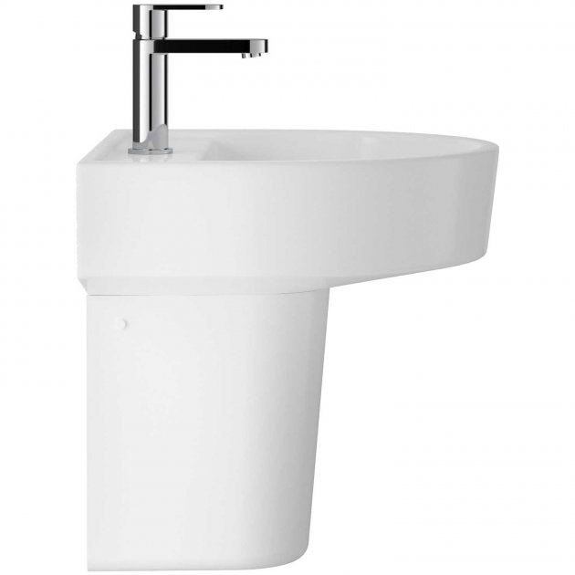 Sparrow Basin With Pedestal - 1 TH - White