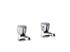 Contour Round Dome Dome Basin Pillar Taps - Chrome