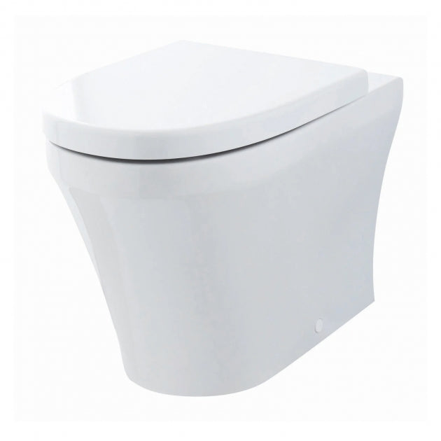 Pluto Modern Back To Wall Toilet With Soft Close Seat - White