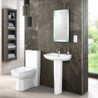 Line Basin with Pedestal - 1 TH - White