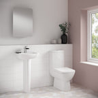 Line Basin with Pedestal - 1 TH - White