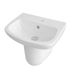 Line Basin with Pedestal - 1 TH - White