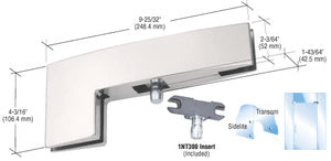 CRL Brushed Stainless Sidelite Mounted Transom Curved Patch - CPF40BS