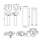 Vast Basin with Pedestal & Size Options - 1 TH - White