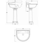 Chiltern Basin With Full Pedestal - White