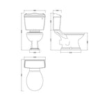 Chiltern Traditional Back To Wall Close Coupled Toilet With Cistern & Seat - White