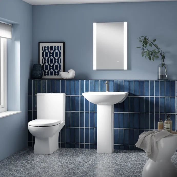 Rio Close Coupled Toilet with Push Button Cistern & Seat - White