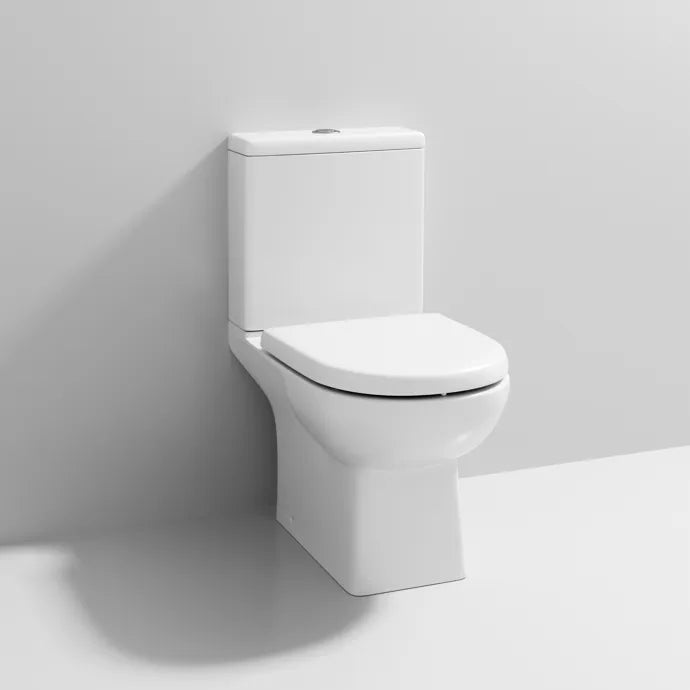 Rio Close Coupled Toilet with Push Button Cistern & Seat - White