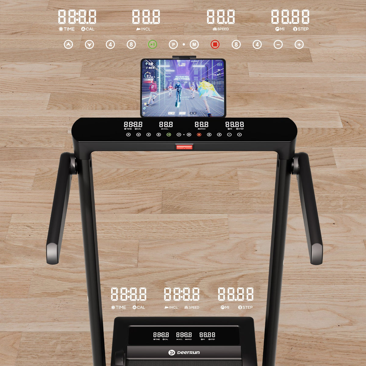 DeerRun Z10 Pro Muse Type 2 in 1 Foldable Treadmill with Remote Control, 12% Auto Incline