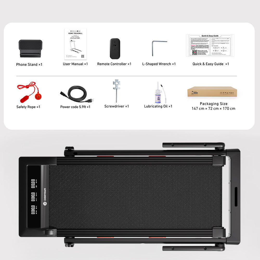 DeerRun Z10 Pro Muse Type 2 in 1 Foldable Treadmill with Remote Control, 12% Auto Incline