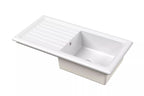 Inspire 1010mm Single Bowl Rectangular Fluted Countertop Drainer Sink
