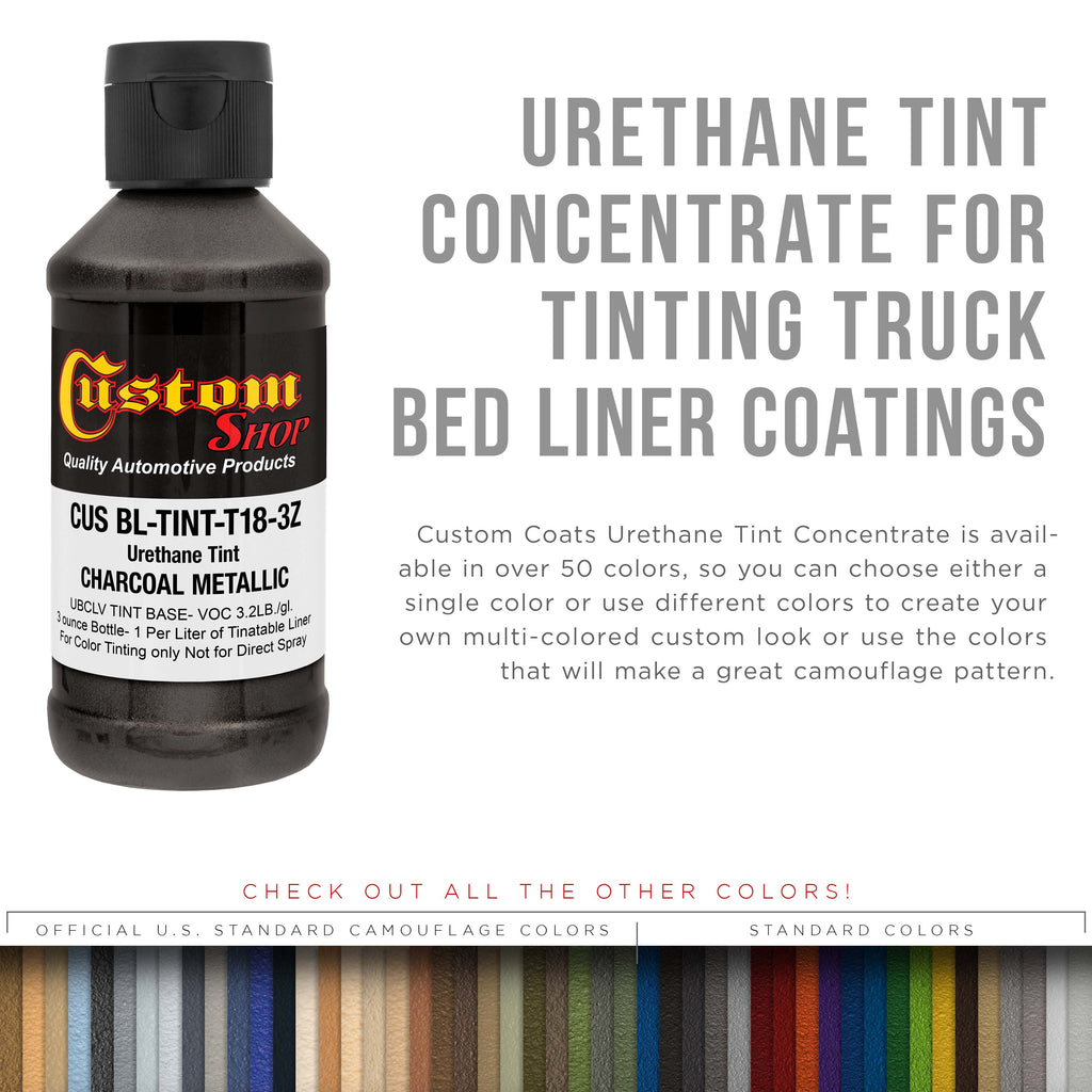 3 oz (Charcoal Metallic Color) Urethane Tint Concentrate for Tinting Truck Bed Liner Coatings