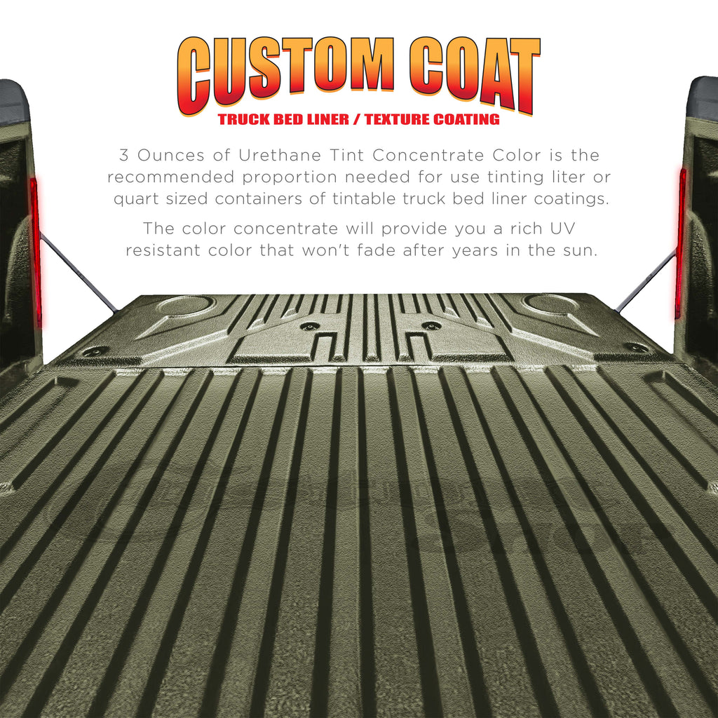 Camouflage Series 3 oz (Olive Drab Federal Standard Color #34094) Urethane Tint Concentrate for Tinting Truck Bed Liner Coatings - Sprayable Rollable