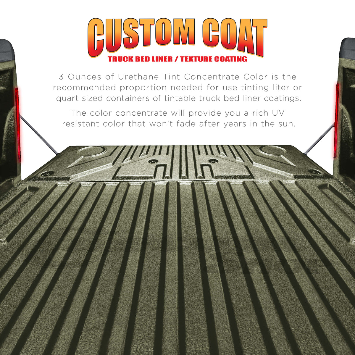 Camouflage Series 3 oz (Olive Drab Federal Standard Color #34094) Urethane Tint Concentrate for Tinting Truck Bed Liner Coatings - Sprayable Rollable