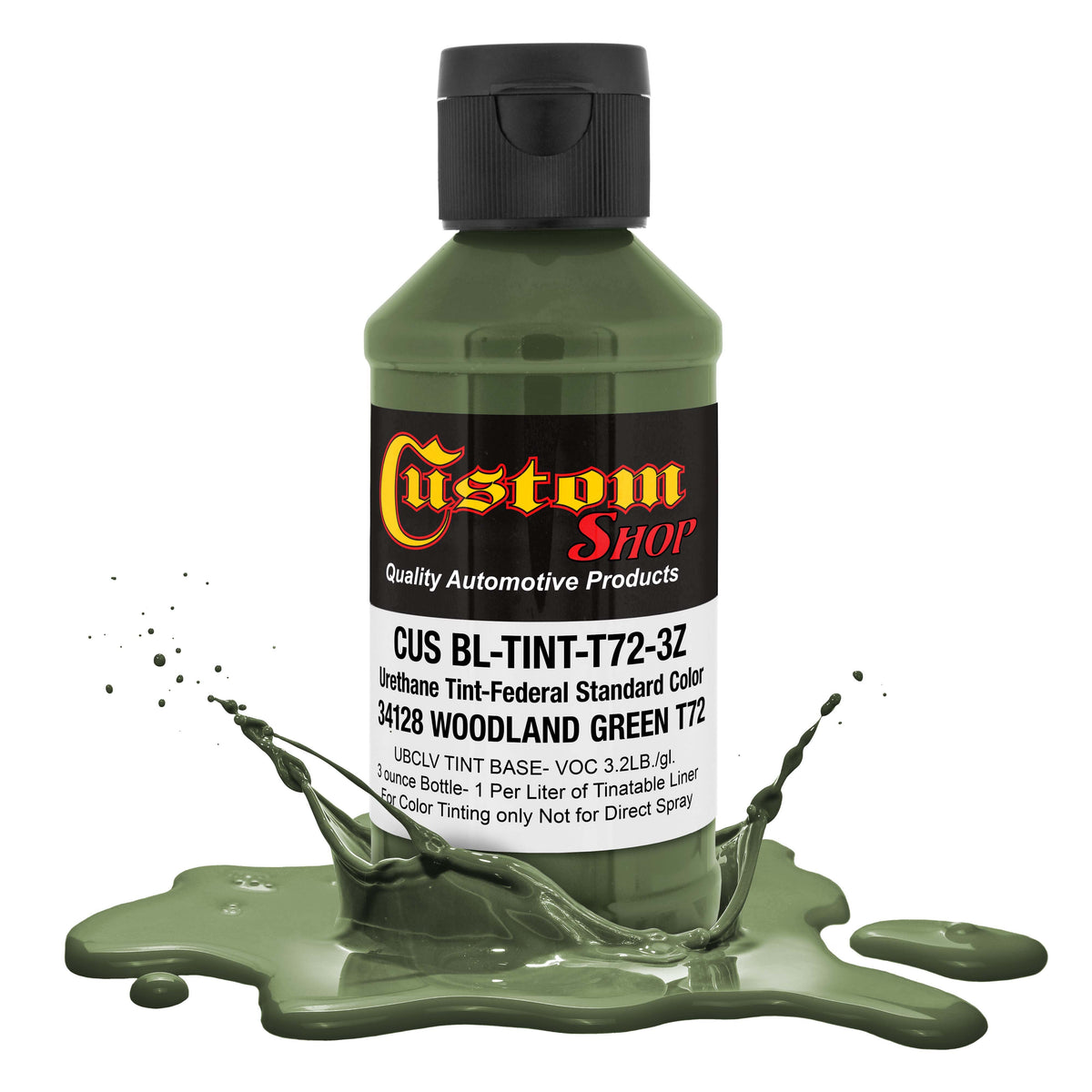 Camouflage Series 3 oz (Woodland Green Federal Standard Color #34128) Urethane Tint Concentrate for Tinting Truck Bed Liner Coatings