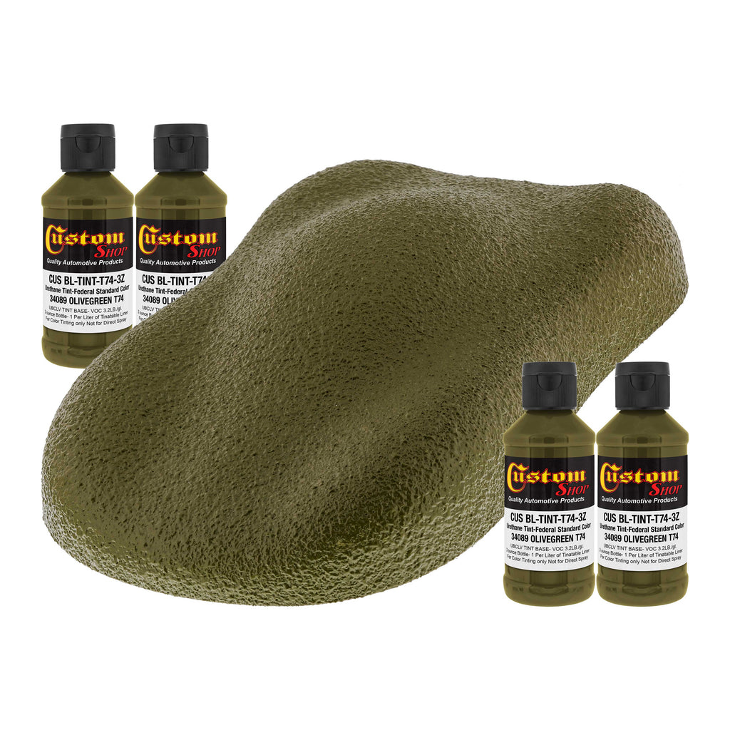 Camouflage Series 3 oz (Olive Green Federal Standard Color #34089) Urethane Tint Concentrate for Tinting Truck Bed Liner Coatings - Pack of 4
