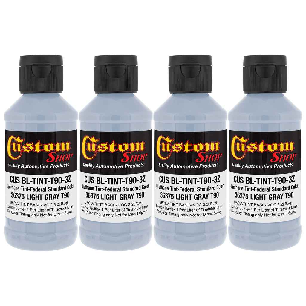 Camouflage Series 3 oz (Light Gray Federal Standard Color #36375) Urethane Tint Concentrate for Tinting Truck Bed Liner Coatings - Pack of 4