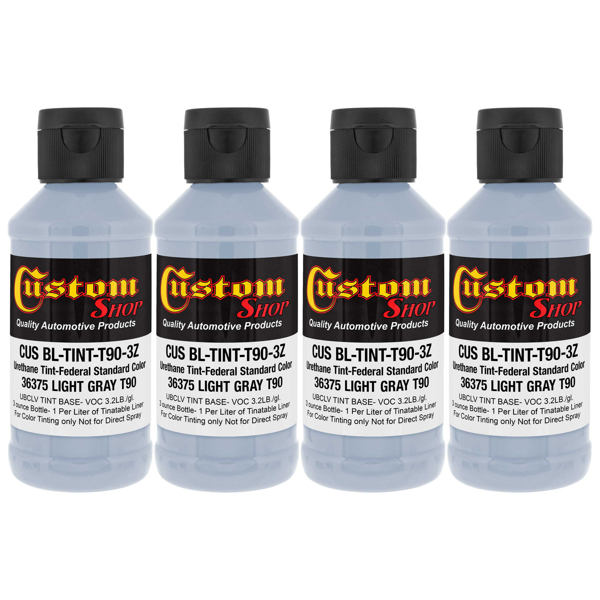 Camouflage Series 3 oz (Light Gray Federal Standard Color #36375) Urethane Tint Concentrate for Tinting Truck Bed Liner Coatings - Pack of 4