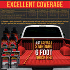 Hot Rod Red 1 Gallon Urethane Spray-On Truck Bed Liner Kit -Easy Mixing, Just Shake, Shoot - Professional Durable Textured Protective Coating