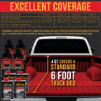 Blood Red 1.5 Gallon (6 Quart) Urethane Spray-On Truck Bed Liner Kit with Spray Gun and Regulator - Mix, Shake & Shoot - Textured Protective Coating
