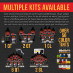 Charcoal Metallic 1.5 Gallon (6 Quart) Urethane Roll-On, Brush-On or Spray-On Truck Bed Liner Kit, Roller and Brush Applicator Kit - Textured Coating