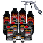 Black Metallic 1 Gallon Urethane Spray-On Truck Bed Liner Kit with Spray Gun and Regulator - Mix, Shake & Shoot - Durable Textured Protective Coating