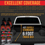 Black Metallic 1 Gallon Urethane Roll-On, Brush-On or Spray-On Truck Bed Liner Kit with Roller and Brush Applicator Kit - Textured Protective Coating