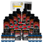 Blue Metallic 2 Gallon Urethane Roll-On, Brush-On or Spray-On Truck Bed Liner Kit with Roller and Brush Applicator Kit - Textured Protective Coating