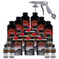 Dove Gray 1.5 Gallon (6 Quart) Urethane Spray-On Truck Bed Liner Kit with Spray Gun and Regulator - Mix, Shake & Shoot - Textured Protective Coating